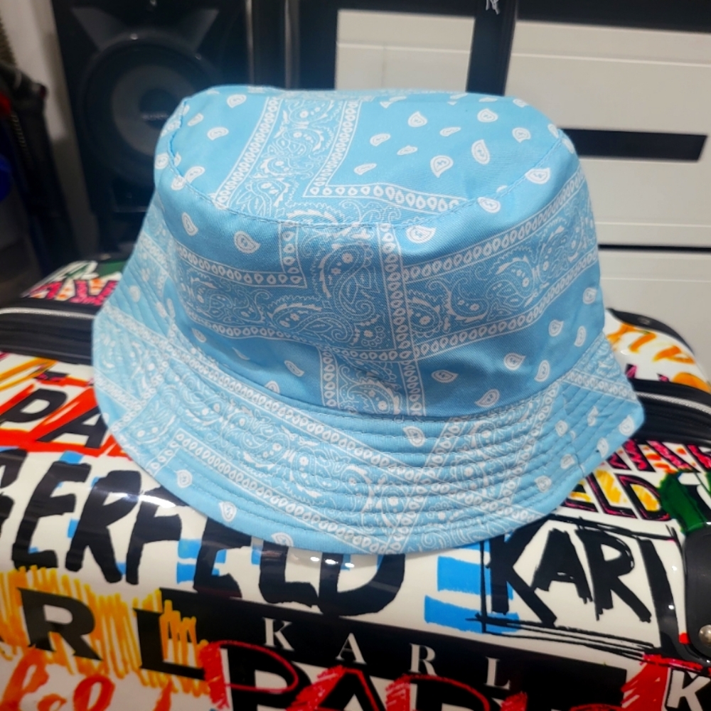 Blue Bandana Bucket Hat